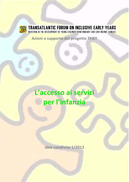 L`accesso ai servizi per l`infanzia