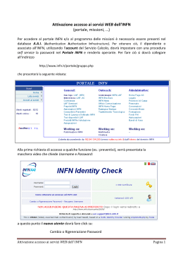 Istruzioni per l`accesso ai servizi INFN centralizzati
