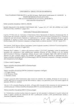 UNIVERSITA` DEGLI STUDI DI MESSINA