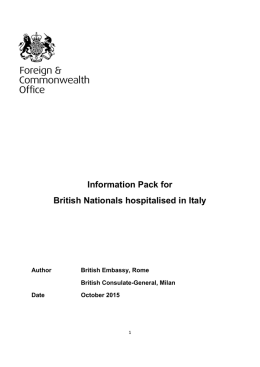 Italy: Hospitalisation Pack