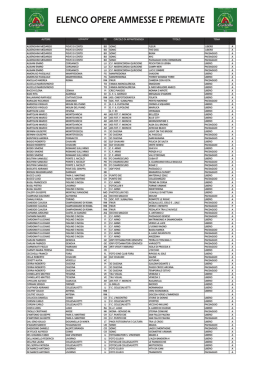 elenco opere ammesse e premiate