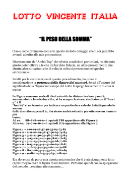&ldquo;IL PESO DELLA SOMMA&rdquo; - Lotto Vincente Italia