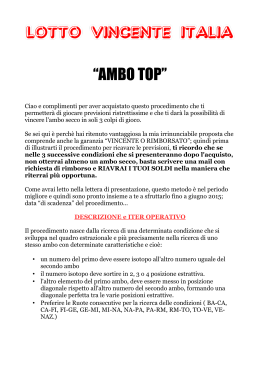 “AMBO TOP” - Lotto Vincente Italia