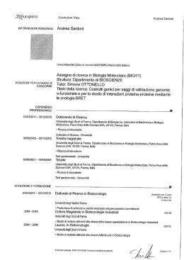 informazioni personali posizione per laquale si concorre esperienza
