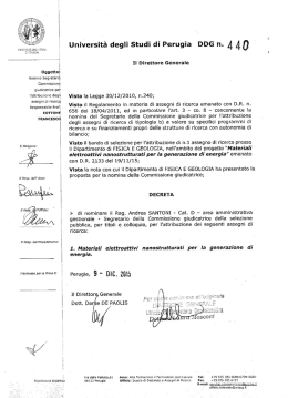 Oggetto - Universit&agrave; degli Studi di Perugia