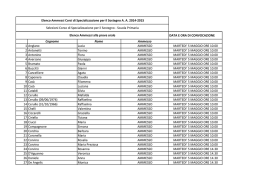 DATA E ORA DI CONVOCAZIONE Cognome Nome Ammesso 1