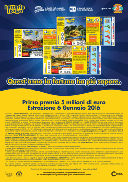 Locandina Regolamento Lotteria Italia 2015