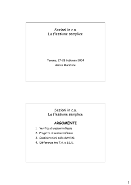 Sezioni in c.a. La flessione semplice