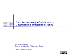 Open Access e anagrafe della ricerca