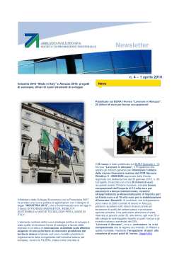 Newsletter N.4 - Abruzzo Sviluppo