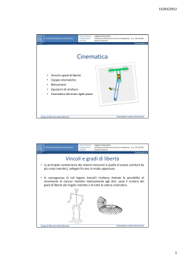 Cinematica - Meccanica delle Macchine