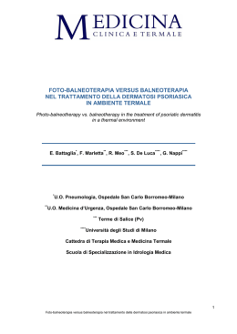 Foto-balneoterapia versus balneoterapia nel trattamento della