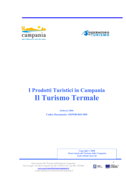 I prodotti turistici in Campania. Il turismo termale