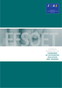 european framework for standards of osteopathic education and