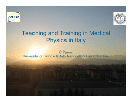 Medical Teaching and Training in Italy - INFN