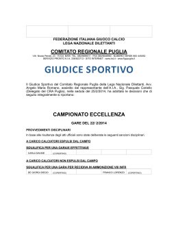 giudice sportivo - FIGC - Comitato Regionale Puglia