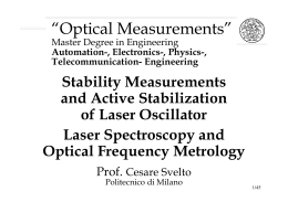 LASER Stabilization and Spectroscopy