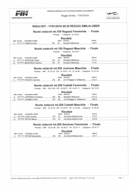 risultati ago - Federazione Italiana Nuoto