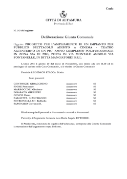Deliberazione Giunta Comunale - AltamuraLife il portale di Altamura