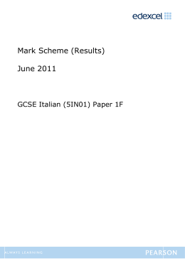 Mark Scheme (Results) June 2011 - Edexcel