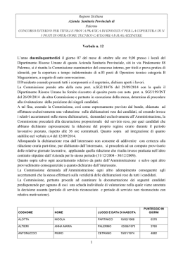 Verbale n. 12 L`anno duemilaquattordici il giorno 07