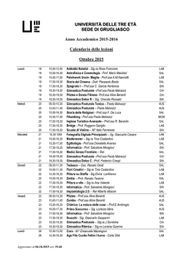 UNIVERSIT&Agrave; DELLE TRE ET&Agrave; SEDE DI GRUGLIASCO Anno