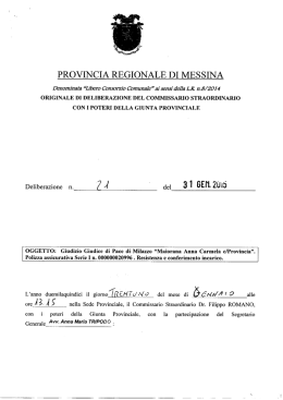 21/CG del 31/01/2015 - Provincia Regionale di Messina