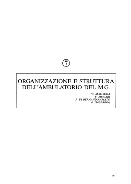 Capitolo 7: Organizzazione e struttura dell`ambulatorio del M.G.