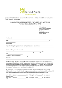 Scheda di adesione- Carbon free