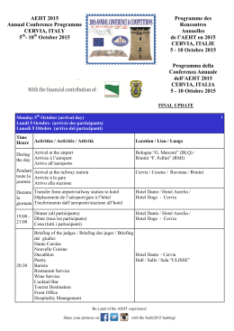 AEHT 2015 Annual Conference Programme CERVIA, ITALY 5