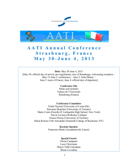 AATI Annual Conference Strasbourg, France May 30