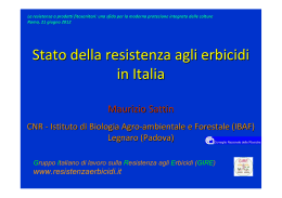 Stato della resistenza agli erbicidi in Italia