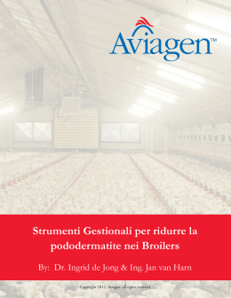 Strumenti Gestionali per ridurre la pododermatite nei