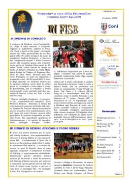 Newsletter N.10 del 19 ottobre 2009