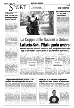 La Coppa delle Nazioni a Gubbio Laliscia