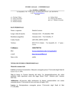 Visualizza il CV - Comune di Lecce