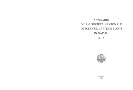 ANNUARIO DELLA SOCIET&Agrave; NAZIONALE DI SCIENZE, LETTERE