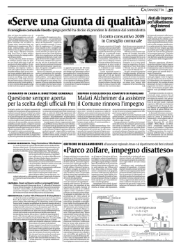 Serve una Giunta di qualit&agrave;&raquo; Il consigliere comunale