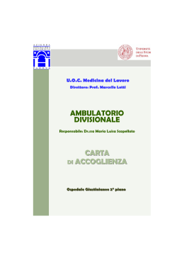 Ambulatorio Divisionale Carta di Accoglienza