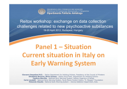 Panel 1 – Situation Current situation in Italy on Early Warning System