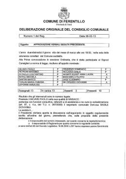 approvazione verbali seduta precedente.