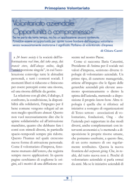 Volontariato aziendale opportunit&agrave; o compromesso di Chiara Castri