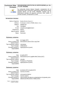 Curriculum Vitae Europass - associazione per la legalita` della cultura