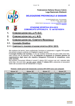 DELEGAZIONE PROVINCIALE di SASSARI 3.1. Consiglio Direttivo