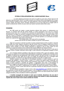 STORIA E REALIZZAZIONI DELL`ASSOCIAZIONE 35mm