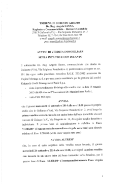 TRIBUNALE DI BUSTO ARSIZIO Dr. Rag. Angelo SANNA