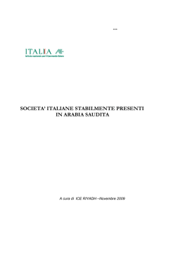 societa` italiane stabilmente presenti in arabia saudita