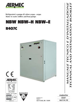 Water to water chillers and heat pumps Aermec NBW Installation
