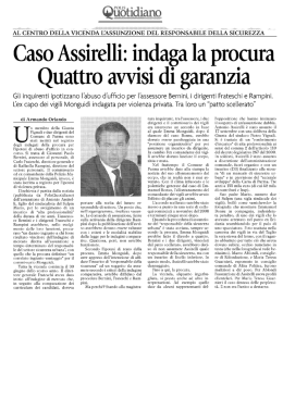 caso assirelli: indaga la procura quattro avvisi di garanzia