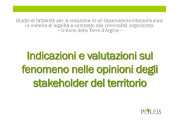 Indicazioni e valutazioni sul fenomeno nelle opinioni degli